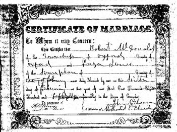 Copy of marriage certificate